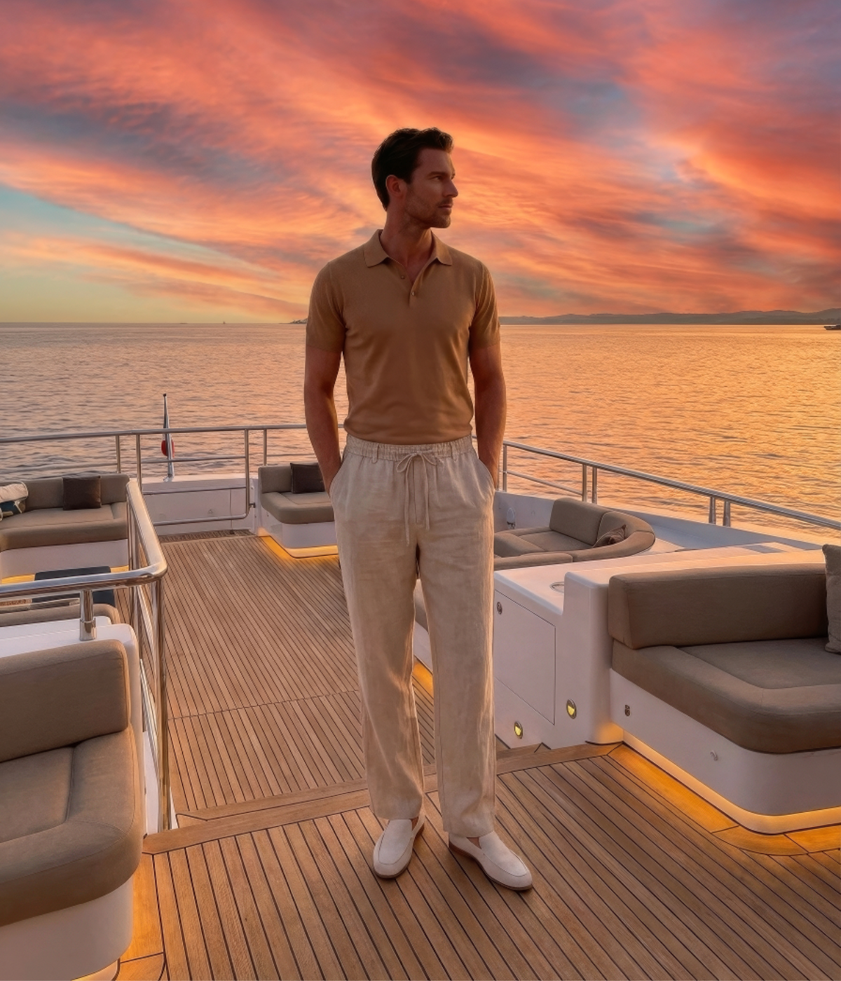 Beige Linen Trousers