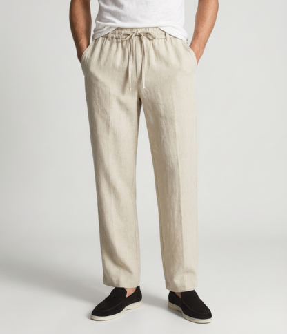 Beige Linen Trousers