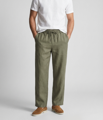 Olive Linen Trousers